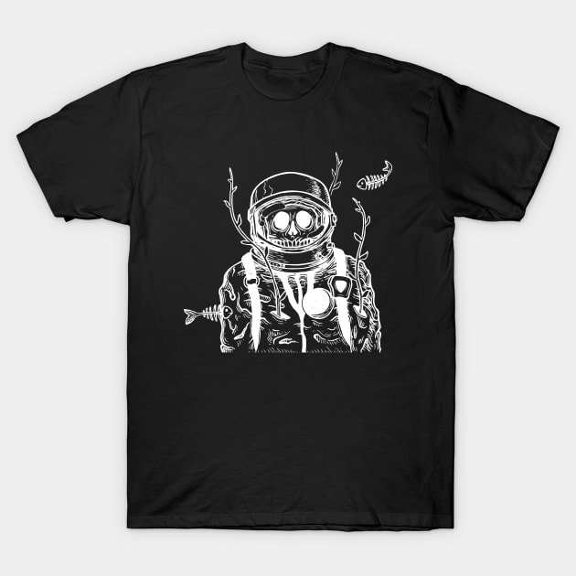 Skull in an Astronaut - Astronaut Skull T-Shirt by KingMaster